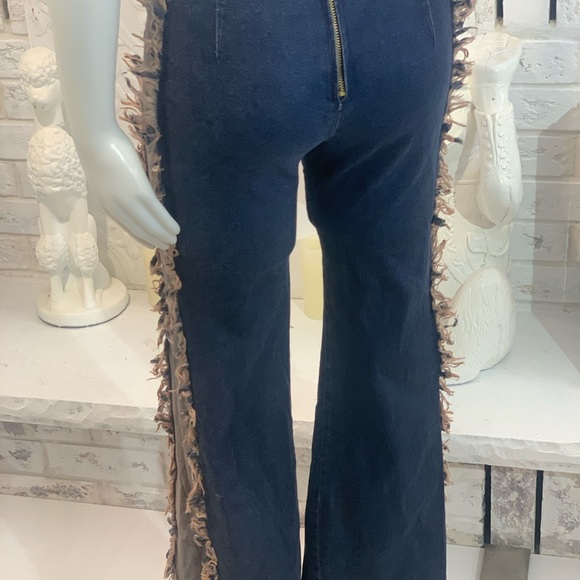 Y2K stretchy hip hugger tassel fringe western flair jeans - Picture 11 of 11